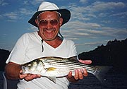 Man with striped bass